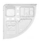 Top-down view of the empty Eskimo 5-in-1 multipurpose organizer showing all five compartments.