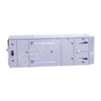 The back of a white wall-mounted soap dispenser, showing the mounting holes and hardware slots.